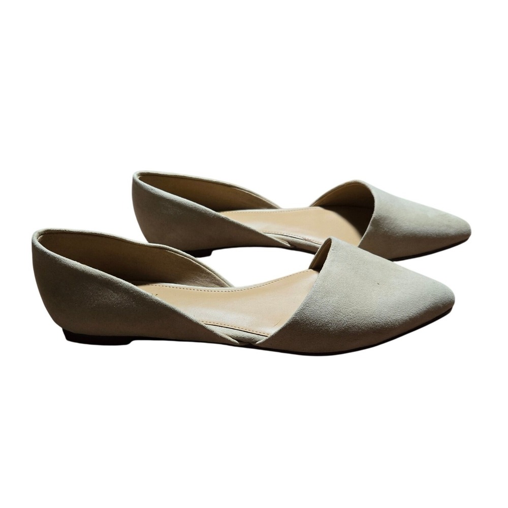 J.Crew Factory‎ Womens Pointed Toe D'Orsay Flats Tan Size 7 Preppy Minimalist